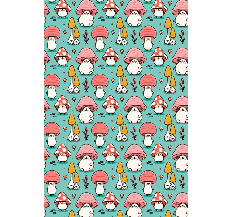 Baby mushroom characters kids roller blind - TenStickers