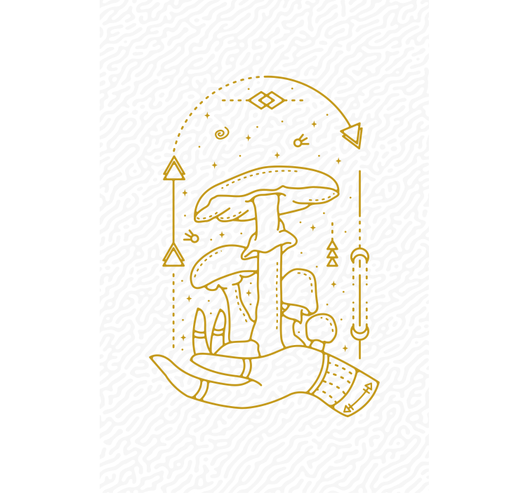 Mushroom Hand Offering flower roller blind - TenStickers