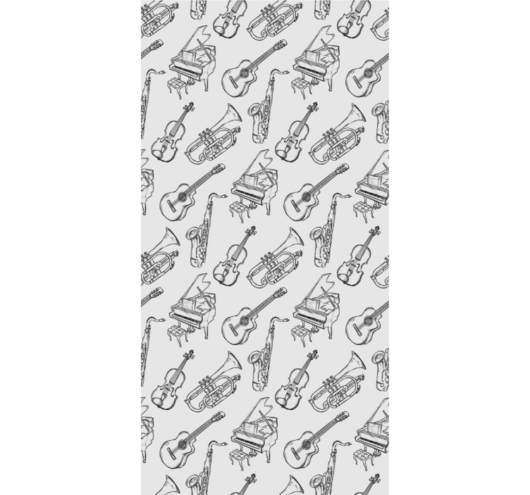 Musical instruments pattern teenage roller blind - TenStickers