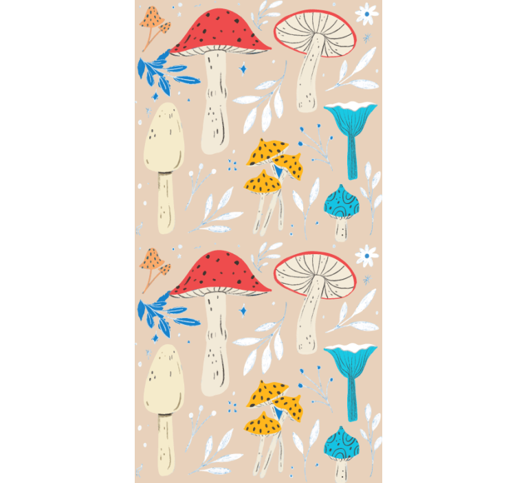 Stylized Fungi Illustration roller blind - TenStickers