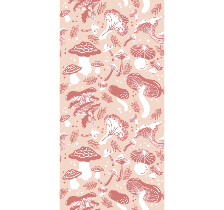 Mushroom variety pattern flowers roller blind - TenStickers