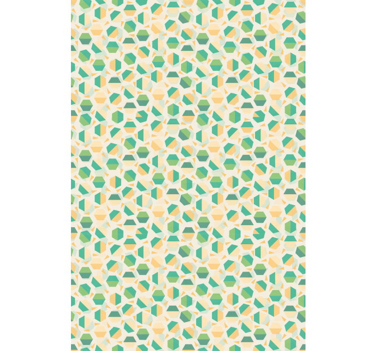 Green and Beige Hexagons roller blind - TenStickers