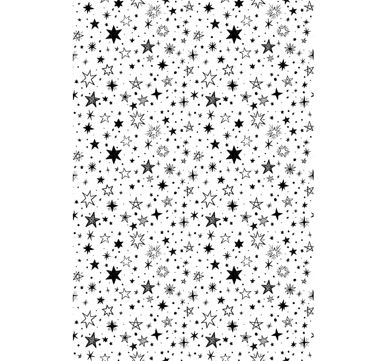 Black star pattern white Modern blind - TenStickers