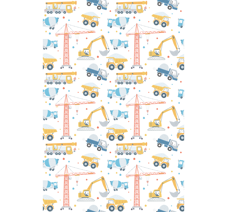 Construction vehicles fun kids roller blind - TenStickers