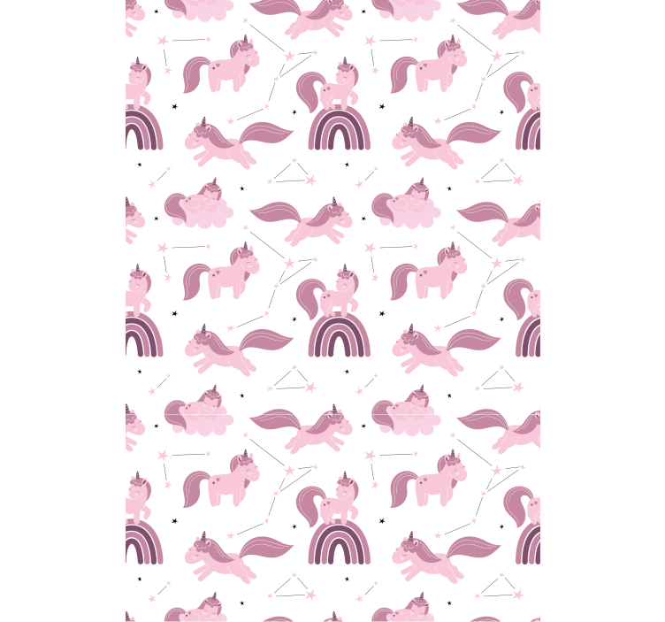 Pink unicorns and arches kids roller blind - TenStickers