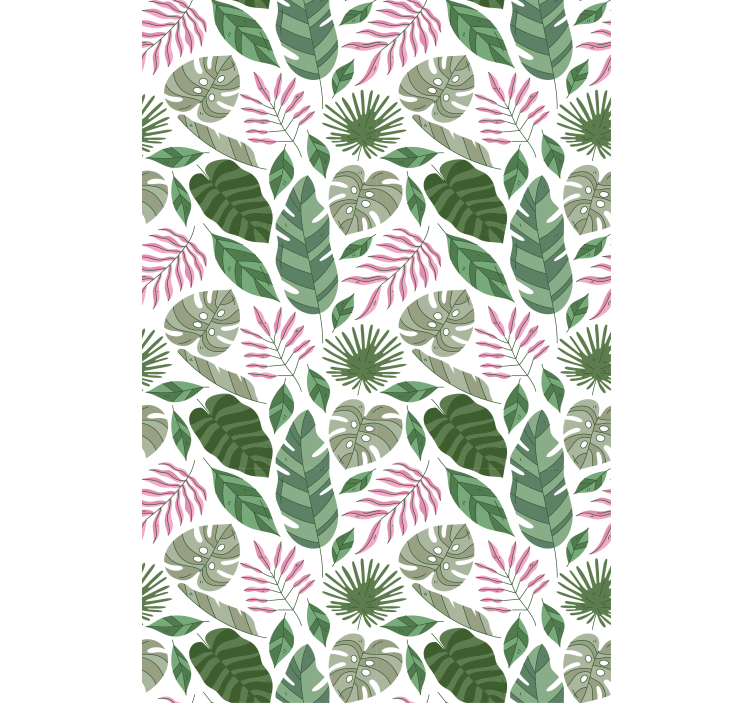 Tropical greenery theme roller blind for living room - TenStickers