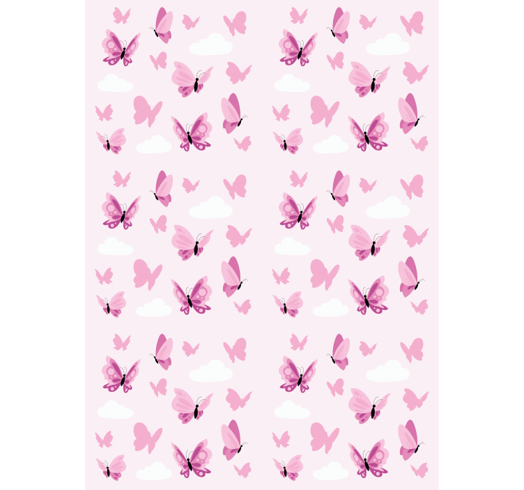 Pink fluttering and clouds butterfly roller blind - TenStickers