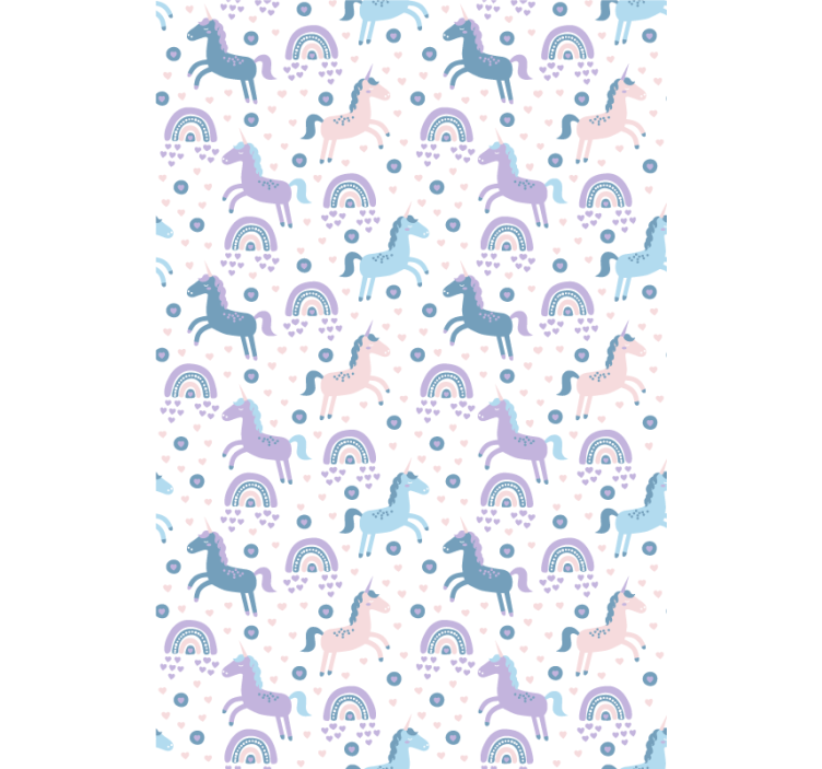 Blue unicorns and rainbows kids roller blind - TenStickers