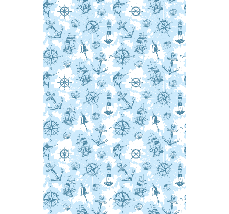 Nautical Icons Pattern roller blind for kitchen window - TenStickers