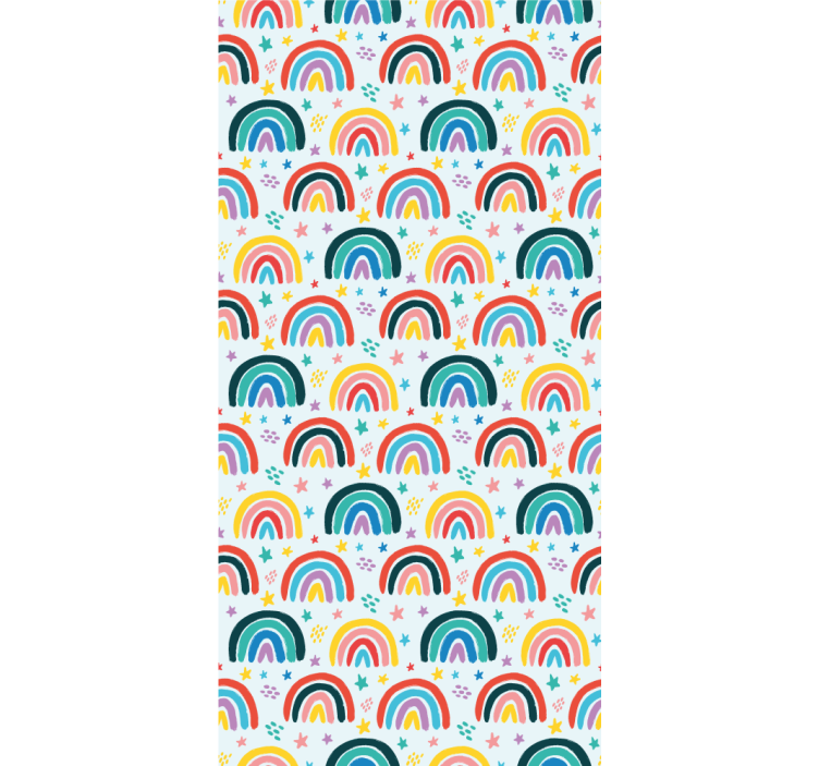 Blue rainbow patterns kids roller blind - TenStickers