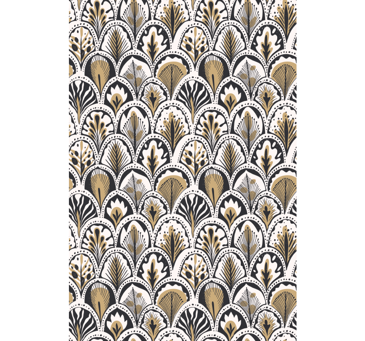 Golden pattern floral roller blind - TenStickers