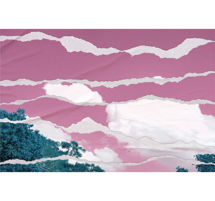 Cloudy Pink Horizon clouds roller blind - TenStickers
