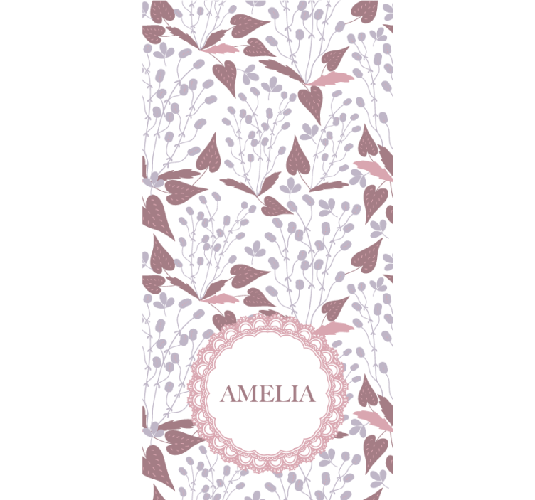 Flower roller blind custom name floral design - TenStickers