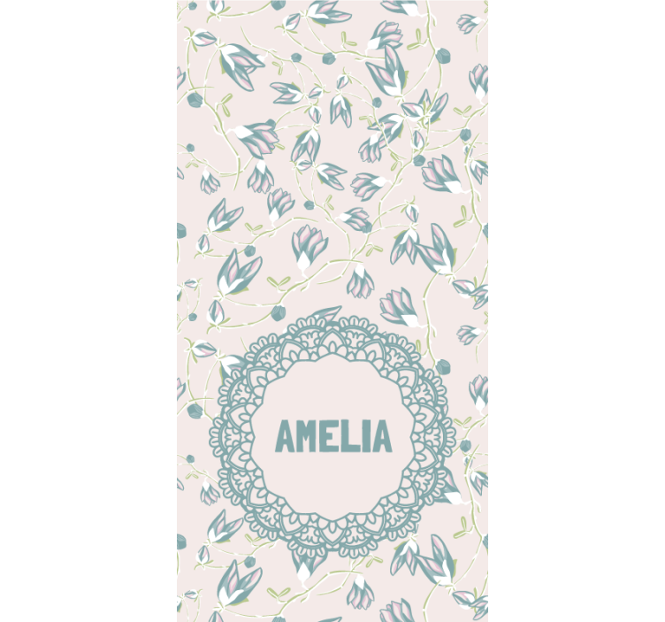 Name with delicate floral motif teenage roller blind - TenStickers