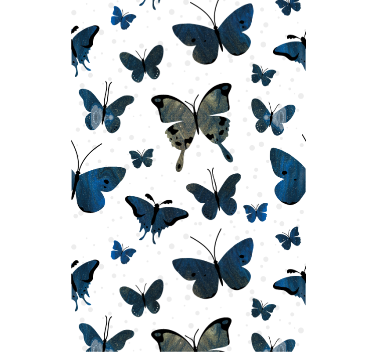 Blue and beige pattern inspiration butterfly roller blind - TenStickers