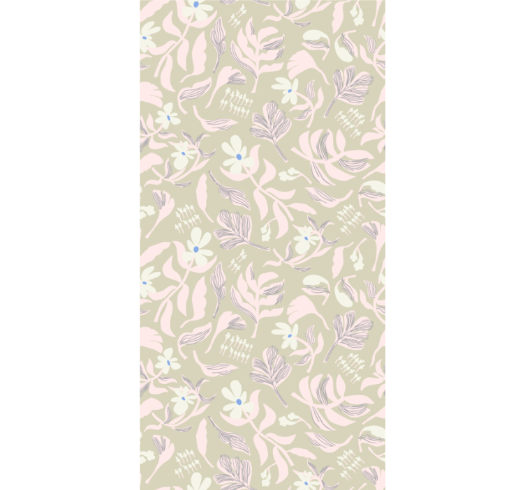 Beige leaf theme flower roller blind - TenStickers