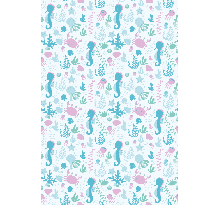 Seahorse pattern bathroom window blind - TenStickers