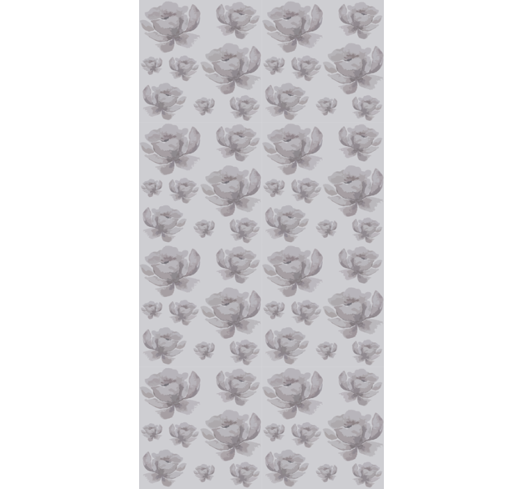 Grey delicate design flower roller blind - TenStickers