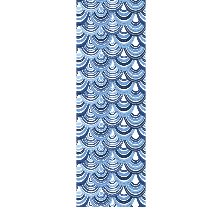 Blue wave patterns texture roller blind - TenStickers