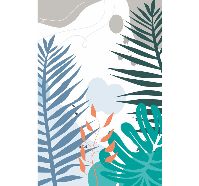 Tropical big leaves flower roller blind - TenStickers