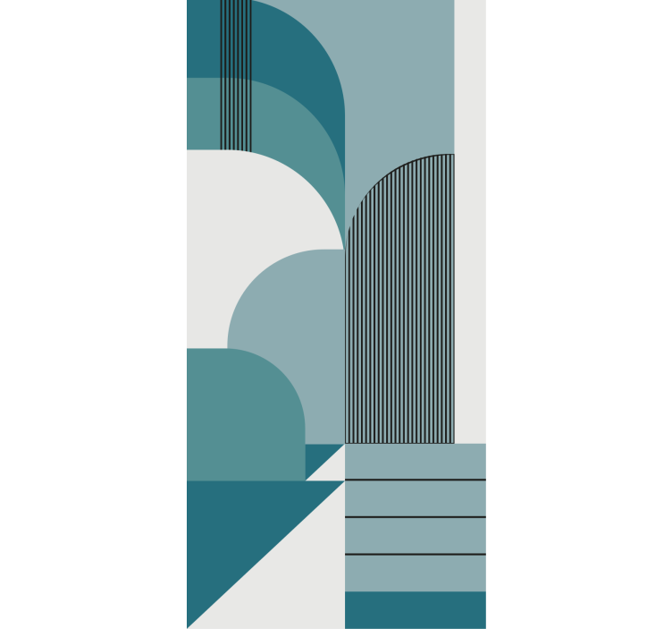 Blue arch patterns modern roller blind - TenStickers