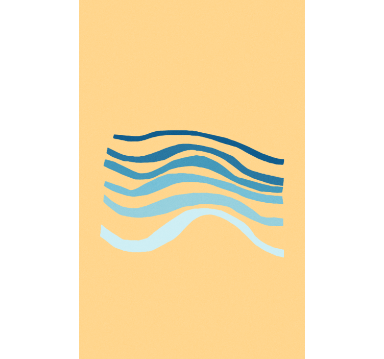 Wavy blue lines art roller blind - TenStickers