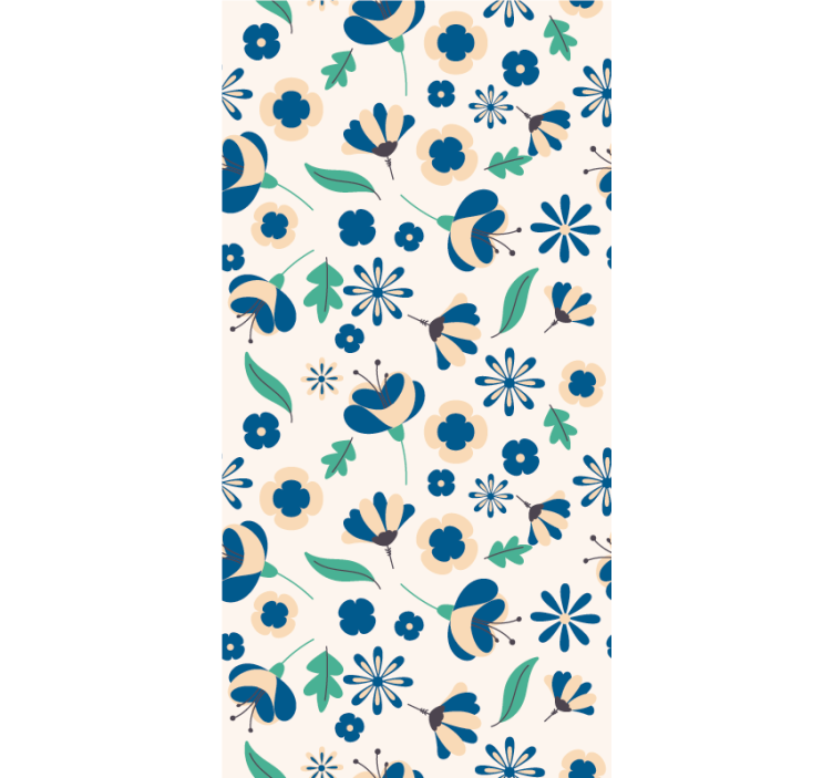 Botanical Floral Pattern flower roller blind - TenStickers
