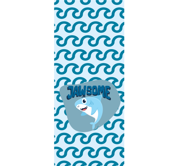 Baby shark with name kids roller blind - TenStickers