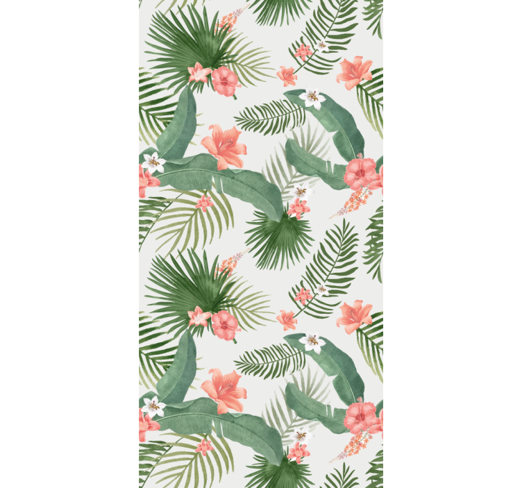 Tropical green design flower roller blind - TenStickers
