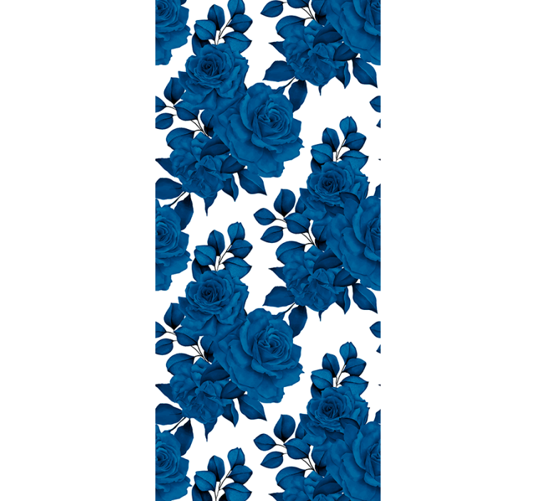 Azure Blossom Motif flower roller blind - TenStickers