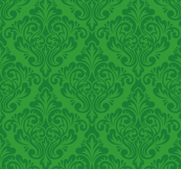 Damask Pattern Green Roller Blind - TenStickers