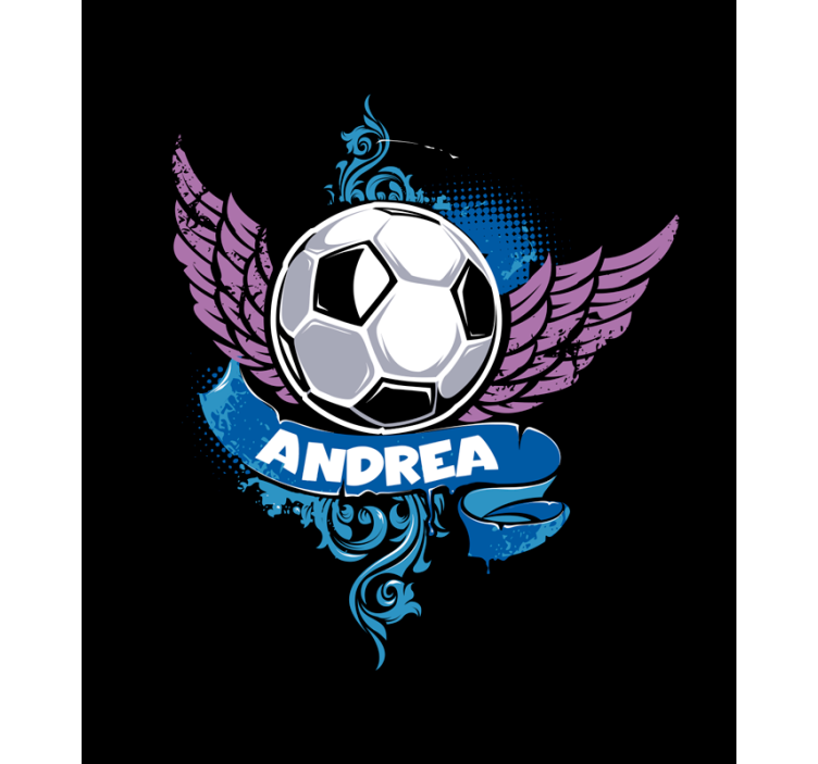 Flying ball with name soccer roller blind - TenStickers