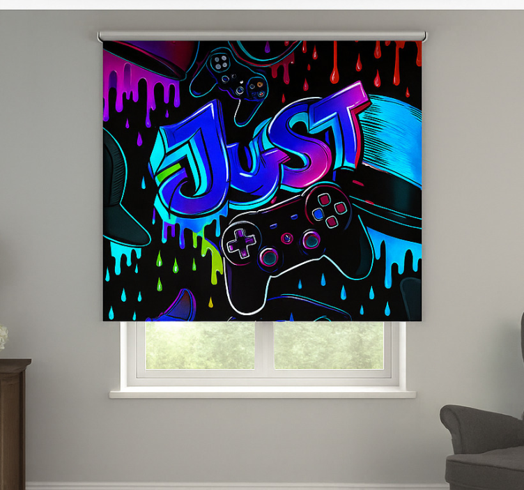 3D Just Game controller geek roller blind - TenStickers