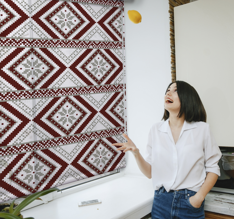 Geometric textile pattern texture roller blind - TenStickers