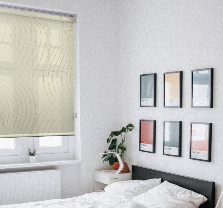 Subtle wave patterns roller blind for living room - TenStickers