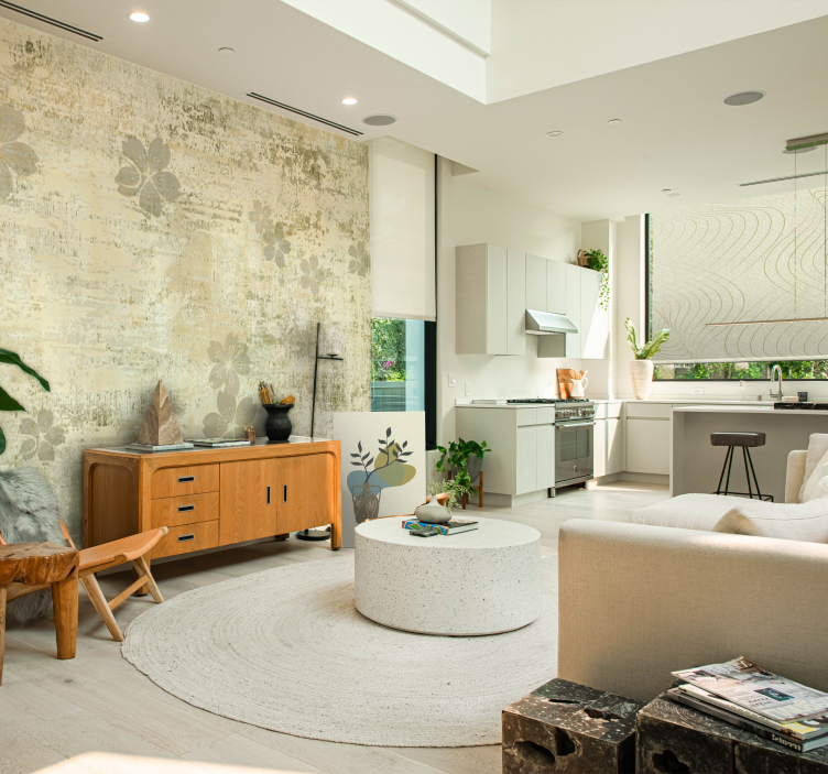 Subtle wave patterns roller blind for living room - TenStickers