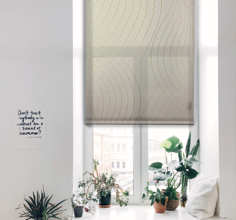 Subtle wave patterns roller blind for living room - TenStickers