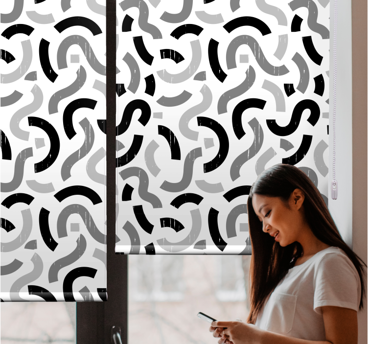 Abstract Curvy Patterns texture roller blind - TenStickers
