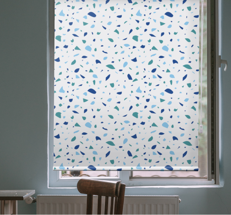 Blue terrazzo effect texture roller blind - TenStickers