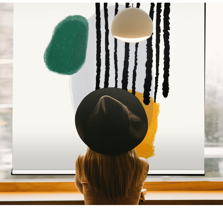 ABSTRACT SHAPES WITH LINES modern roller blind - TenStickers
