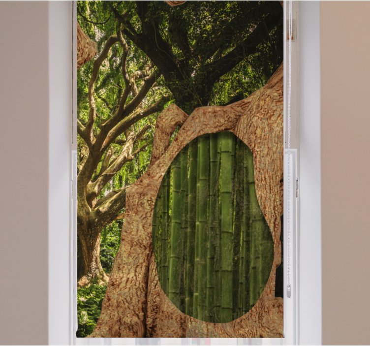 Bamboo Forest Scene tree roller blind - TenStickers