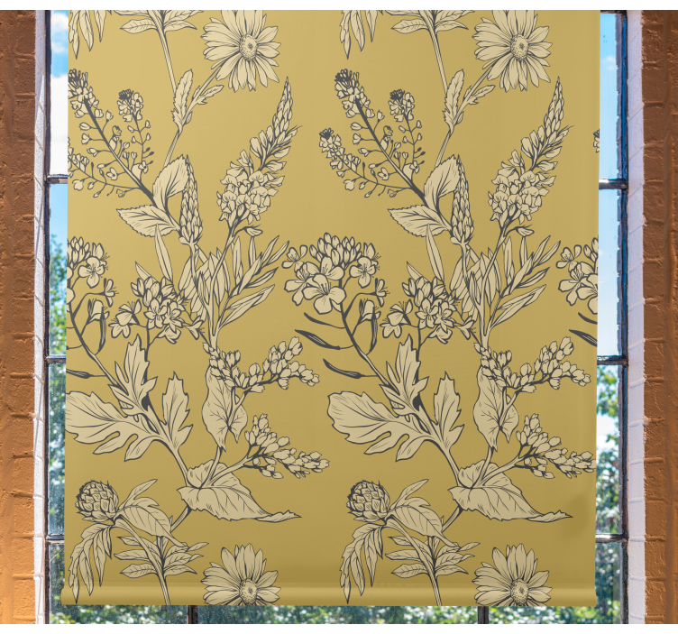 Botanical Floral Theme flower roller blind - TenStickers