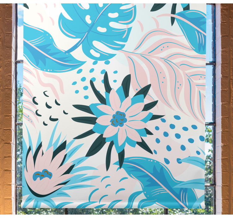 Botanical Pattern Design flower roller blind - TenStickers
