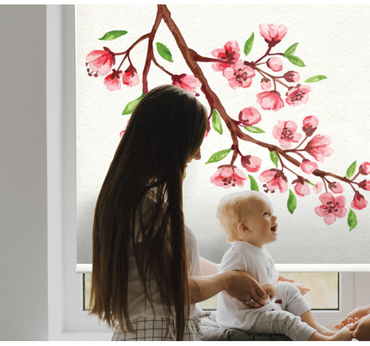 Cherry Blossom Branch flower roller blind - TenStickers