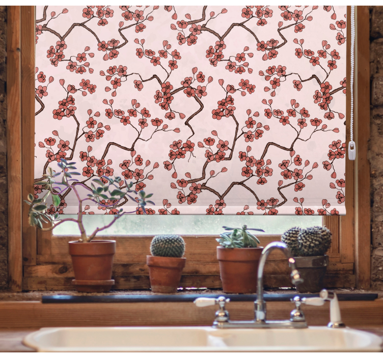 Cherry Blossom Branches flower roller blind - TenStickers
