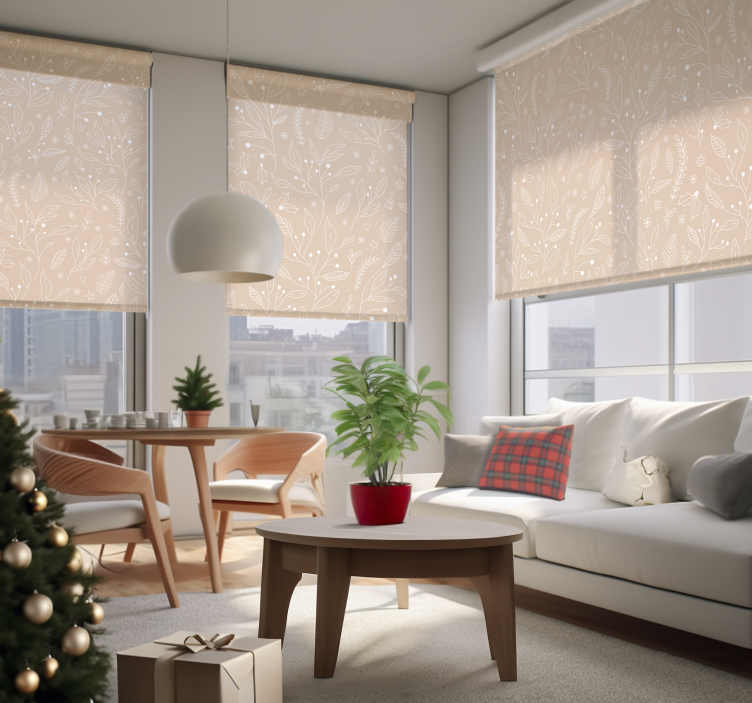 Christmas plants Beige blind - TenStickers