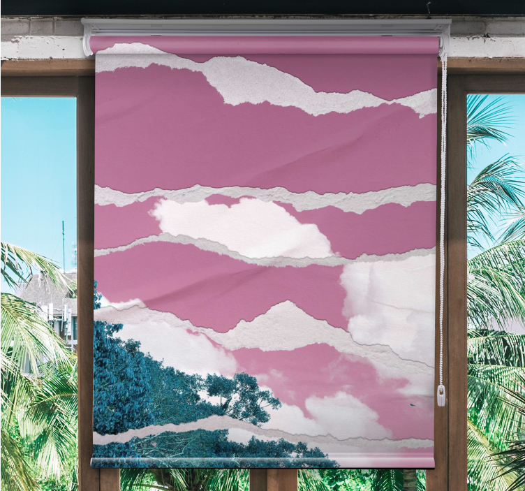 Cloudy Pink Horizon clouds roller blind - TenStickers