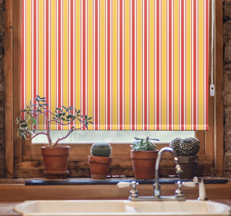 Colored stripe pattern bathroom window blind - TenStickers