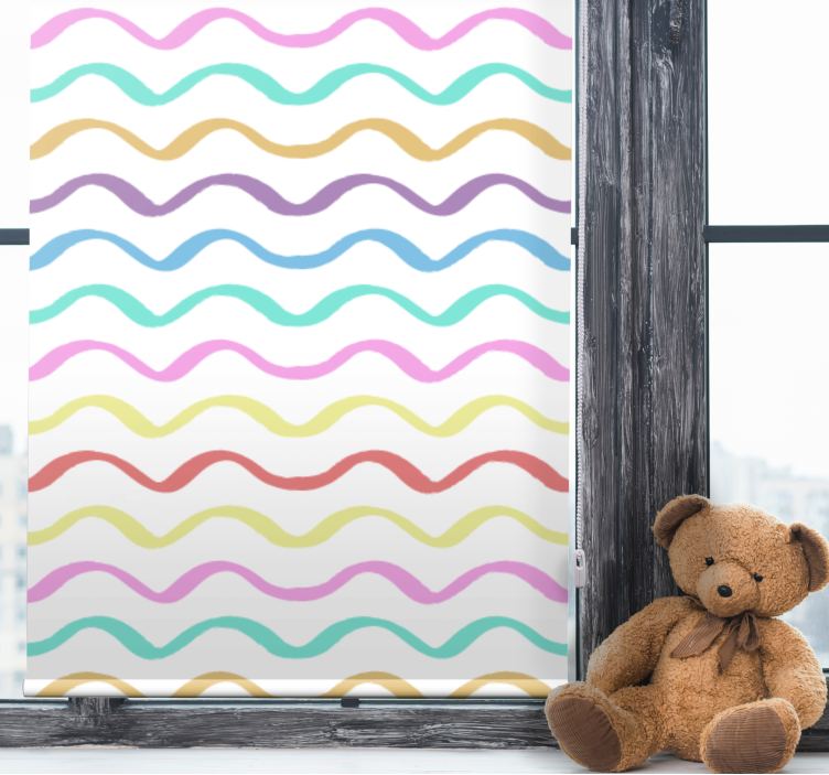 Colorful wavy lines kids roller blind - TenStickers