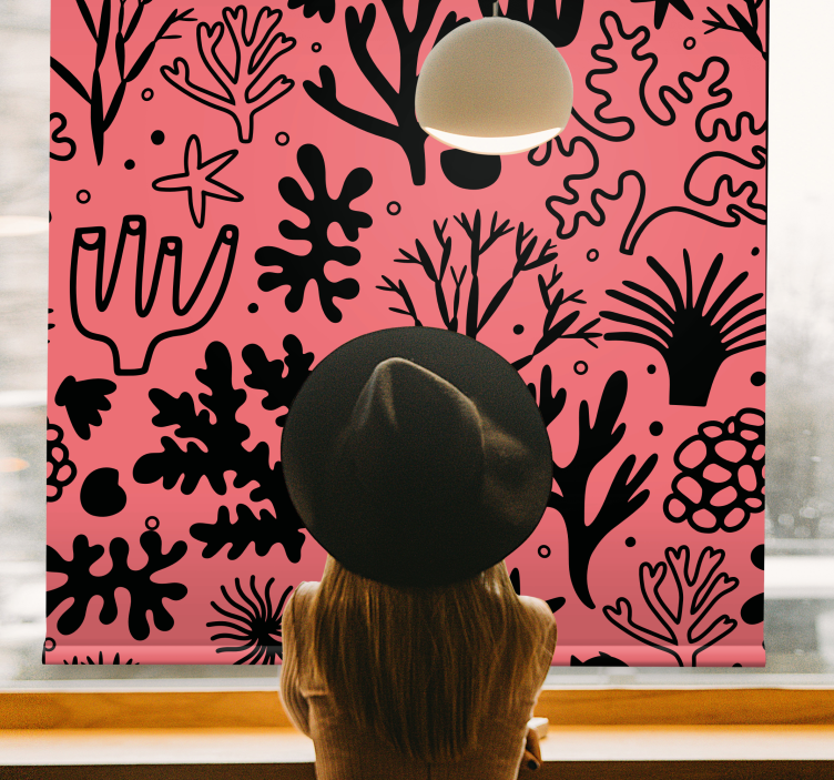 Coral Reef Pattern flower roller blind - TenStickers